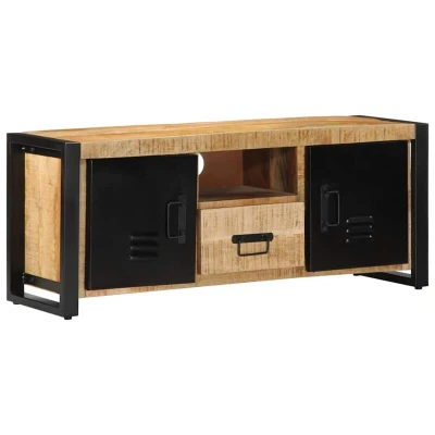 Image of vidaXL TV Cabinet 100x30x40 cm Solid Rough Wood Mango