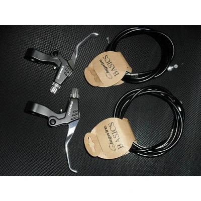 Image of Tektro RM4 Alloy Brake Levers + Cables (PAIR) Free UK Postage (Silver levers)