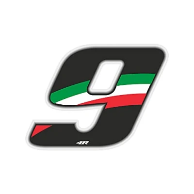 Image of Racing Number 9 Medium, Flag, 10 x 7.5 cm