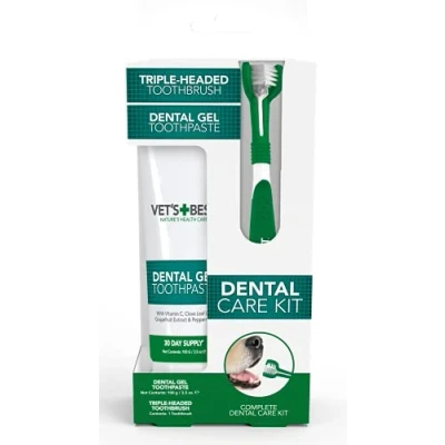 Image of Vet’s Best Dog Toothpaste, Teeth Cleaning and Fresh Breath Dental Care Gel Kit