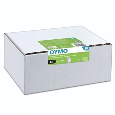 Image of DYMO Authentic LabelWriter Large Shipping Labels/Name Badges 54mm x 101mm 6 Rolls of 220 Easy Peel Labels (1,320 Count) Self Adhesive for Label Makers