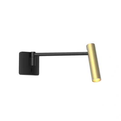 Image of Leda Swing Arm Matt Black Wall Light Astro
