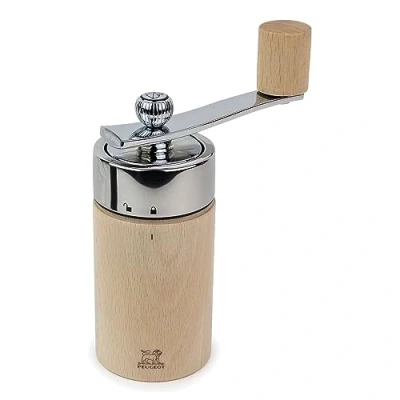Image of PEUGEOT Isen 15 cm Manual Nutmeg Mill Made with PEFC Certified Wood Lifetime Guaranteed Mechanism in France Natural Colour Beechwood and Stainless Steel