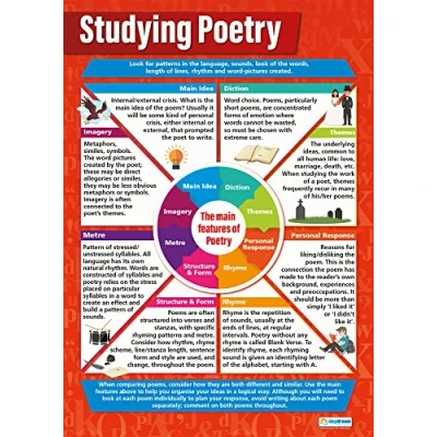 Image of Daydream Education Studying Poetry English Poster EXTRA LARGE A1 (850mm x 594mm) Laminated Language Secondary School Wall Charts