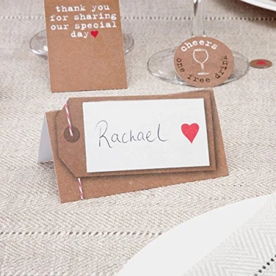 Image of Neviti Just My Type Place Cards, Paper, Brown, 9.5 x 5 0.2 cm