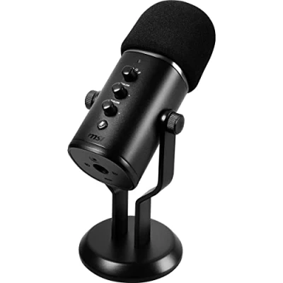 Image of MSI IMMERSE GV60 STREAMING MIC (USB Type C Interface and 3.5mm Aux, For Professional applications with Intuituve control in 4 modes: Stereo, Omnidirectional, Cardioid Bidirectional)