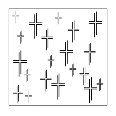Image of Vaessen Creative Craft Stencil, Holy Crosses, for Adding Colourful Patterns and Texture to Papercraft Projects, White, 15 x cm