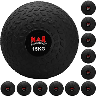 Image of MAR Medicine Ball Weight Slam Ball, No Bounce Heavy Duty Rubber Exercise Essential Home Gym Fitness Equipment for Core Strength Training, Workout &amp; Training Balls (8kg)