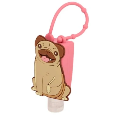 Image of Puckator Gel Hand Sanitiser Mopps Pug Silicone Cover