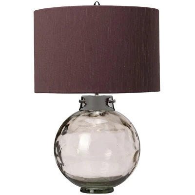 Image of Kara Table Lamp, Smoke, Faux Silk Shade