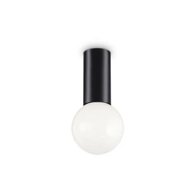 Image of Petit Indoor 1 Light Semi Flush Ceiling Lamp Black, E27