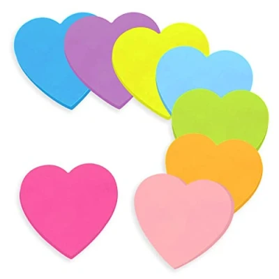 Image of Sticky Notes, 560Sheets Heart Self Notes Pad, 8 Colors Bright Post Stickies, Super Colour for Office Home School Meeting(70mmx70mm)