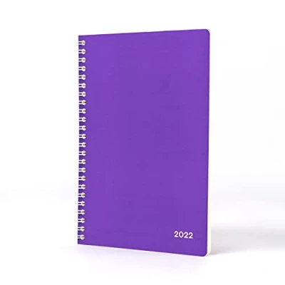 Image of Jumble &amp; Co Convo A5 Week to View Wiro Bound 2022 Diary Royal Mess Purple