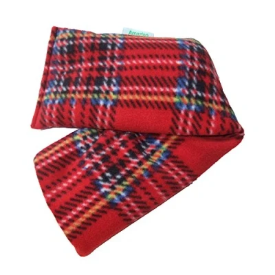 Image of Heat Pack Plush Fleece Tartan Check Microwave Wheat Bag (Lavender, Red)