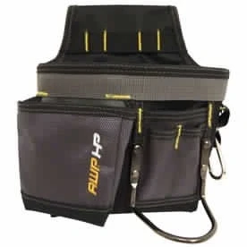 Image of Piglagogo AWP Mini Carpenter Tool Pouch Water Resistant Organization for Work Belts Metal Belt Clip Attachment Gray