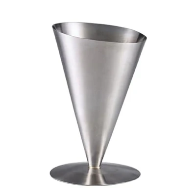 Image of Genware Stainless Steel Serving Cone Single