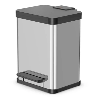Image of Hailo 0619 200 &quot;Oeko uno Plus M Pedal Bin, Steel, Stainless 32 x 34 cm