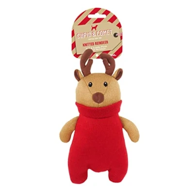 Image of Rosewood Knitted, Squeaky Reindeer Christmas Dog Toy, 34 x 20 10cm
