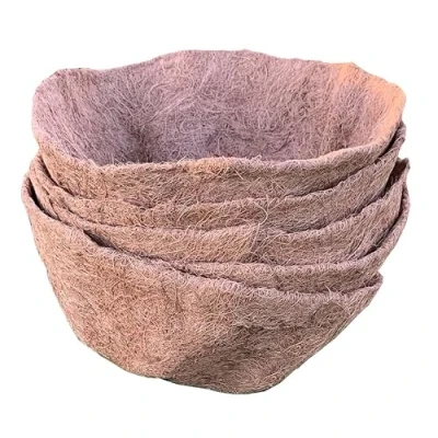 Image of Selections Pack of 5 Round Coco Garden Hanging Basket Planter Liner (40cm)