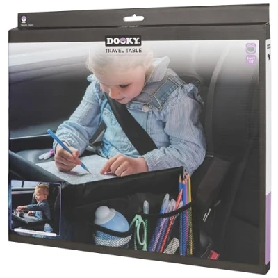 Image of Dooky Travel Table, Kids Tray, Lap Trays for Children, Desk, Childrens Car Seat Essentials, Play Activity Black