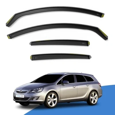 Image of Edgevisors Wind Deflectors Set Fits: Vauxhall Astra J MK6 2010 2015 Sports Tourer 5 Door Estate 4pc