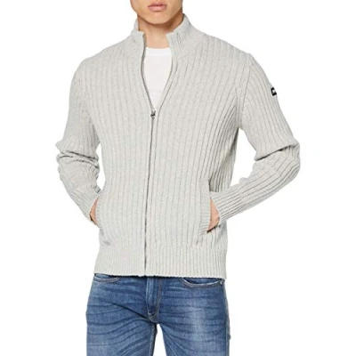 Image of Schott NYC Men&#039;s Plecorage1 Pullover Sweater, HEA L.Grey, X Large