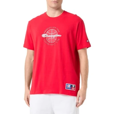 Image of Champion Men&#039;s Legacy Modern Basketball S/S Crewneck T Shirt, red, M