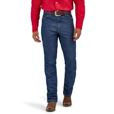 Image of Wrangler Men&#039;s Cowboy Cut Stretch Slim Fit Jeans, Rigid Indigo, 31W x 30L