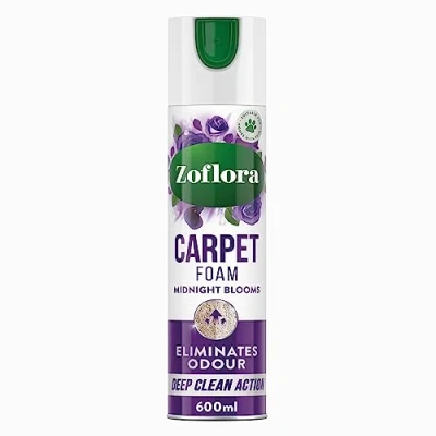 Image of Zoflora Midnight Blooms Carpet Fresh and Care Foam, 600 ml, Refresh Revive Carpets Upholstery, Eliminates Odour