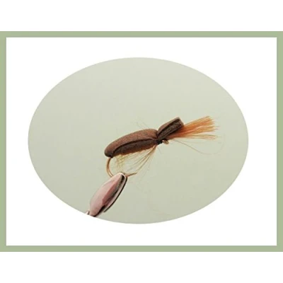 Image of Beetle Trout Flies, 12 Pack Brown Foam Beetle, Mixed 12/14, For Fly Fishing
