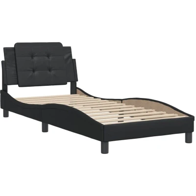 Image of vidaXL Bed Frame without Mattress &quot;Zadar&quot; Black 80x200 cm Faux Leather