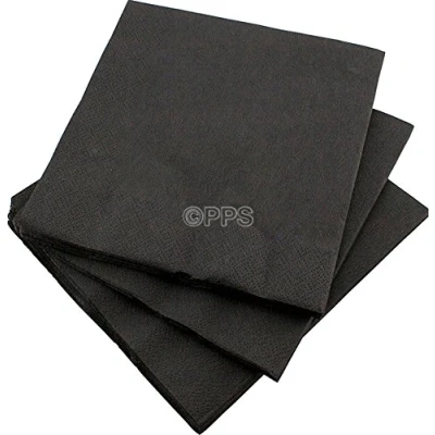 Image of 20 LUXURY 3 PLY BLACK PAPER NAPKINS 33cm x Ideal for weddings, christenings, parties, bbq&#039;s etc