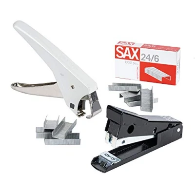 Image of SAX Stapler Set Frog 400 Pack of 1000 24/6 Staples Galvanised Skre Click