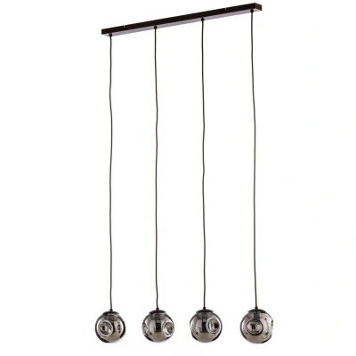 Image of Lindby Valentina pendant light, E14, 4 bulb, smoky grey, glass
