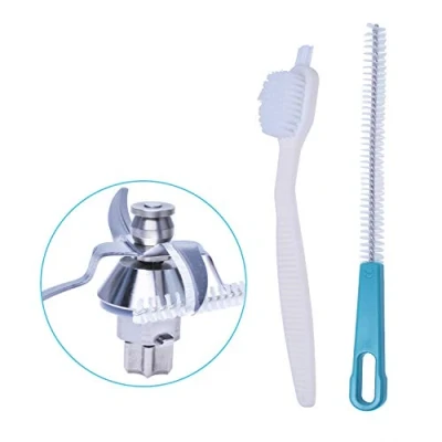 Image of Poweka Cleaning Brush for Vorwerk Blades Thermomix Tm6 TM5 TM31 TM21 Kitchen Robot Set of 2 Brushes Pots Mixing Bowls and