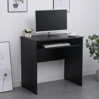 Image of Home Source Computer Desk PC Laptop Table Office Study Gaming, Engineered Wood, Black, Workstation