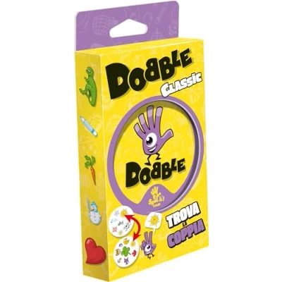 Image of Asmodee: Dobble Classic Eco Blister Pack, Mini Version, Fun Card Game for the Whole Family, 5 Games, 2 8 Players, 6+ Years, Italian Edition