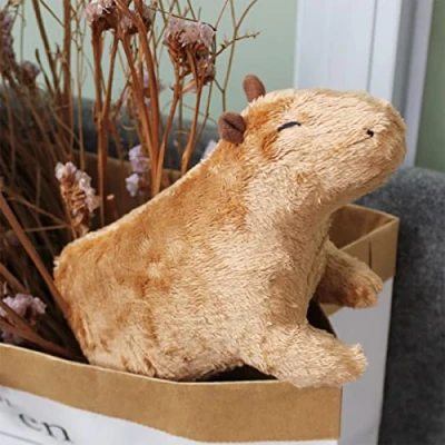 Image of Caffney Capybara Stuffed Toy Heal Your Mood Cartoon Soft and Comfortable Plush for Sofa Bedroom Doll Boys Girls Gift(1pc)