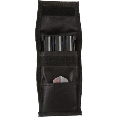 Image of Casemaster Single Black Dart Case with Solid Plastic Insert and Flexible, Tough Nylon Covering, Holds 3 Steel Tip Soft Darts, Hard Shell Keeps Flights in Perfect Shape