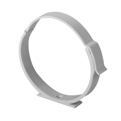 Image of Prostko White Round Ducting Pipe Bracket Clip Clamp Holder Duct Tube 100mm, 125mm, 150mm Lightweight Holders. (100mm)