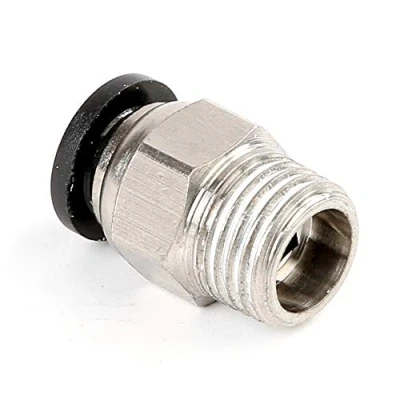 Image of Woljay PC6 02 Push to Connect Tube Pneumatic Male Straight Fitting 6mm OD x 1/4&quot; NPT Thread Pack of 10