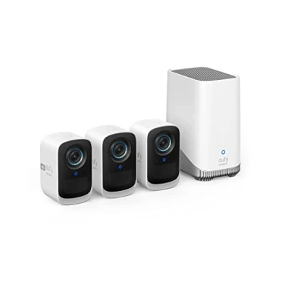 Image of eufy Security S300 eufyCam 3C 3 Cam Kit Camera Outdoor Wireless, 4K Camera, Expandable Local Storage Up To 16TB, Face Recognition AI, Spotlight, Color Night Vision, No Monthly Fee