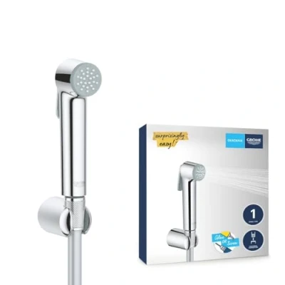 Image of GROHE Vitalio Trigger Spray 30 Wall Holder Set with Control Hand Shower (Hand 36mm, TwistFree Hose 1.25m, 40mm), High Pressure Min. 1.0 Bar, Chrome, 26175001