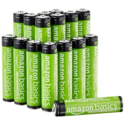 Image of Amazon Basics AAA Rechargeable Batteries (16 Pack) 800mAh, NiMh, Pre charged