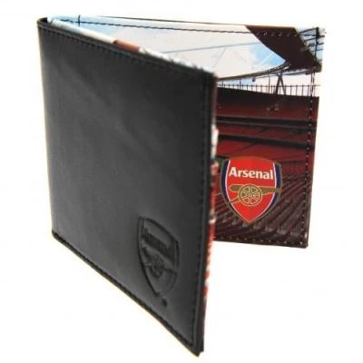 Image of Gift Ideas Official Arsenal FC Embossed Panoramic Leather Wallet A Great Present For Football Fans