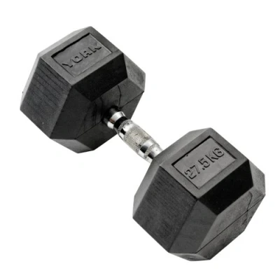 Image of York 27.5kg Commercial Rubber Hex Dumbbells