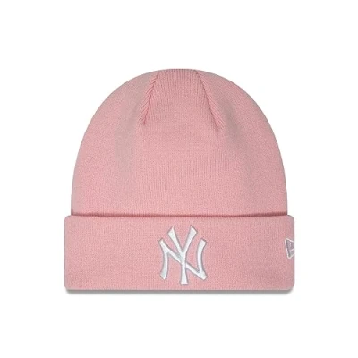 Image of New Era York Yankees MLB League Essential Pink Cuff Knit Beanie One Size