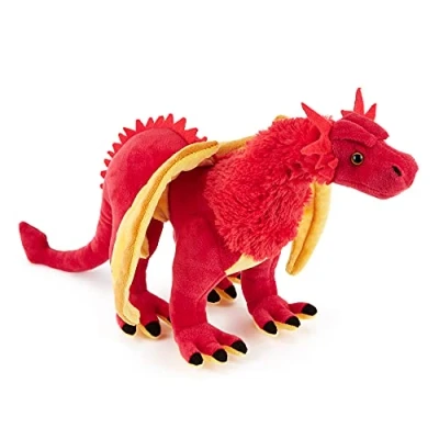 Image of Zappi Co Childrens Stuffed Soft Cuddly Large Plush Toy Lifelike Animal for Boys Kids (43cm Length) (Dragon Red)