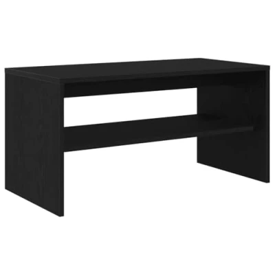 Image of vidaXL tv cabinet/media console engineered wood black oak dual function design shelf storage living room/office/lounge use 80x40x40 cm