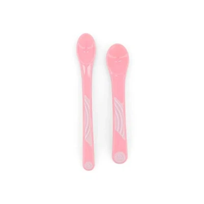 Image of Twistshake 2X Feeding Spoon Set for Baby, Infant Feeding, BPA Free, 6+ Months, Pastel Pink